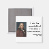Ben Franklin Quote 3b Magnet (Vorderseite/Rückseite)