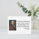 Ben Franklin Quote 4b Postkarte (Stehend Vorderseite)
