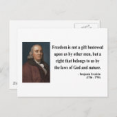 Ben Franklin Quote 4b Postkarte (Vorne/Hinten)