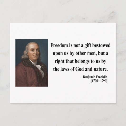 Ben Franklin Quote 4b Postkarte (Vorderseite)