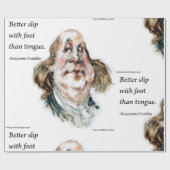 Ben Franklin & Quote Funny Caricature Geschenkpapier (Flach)