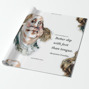 Ben Franklin & Quote Funny Caricature Geschenkpapier