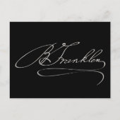 Ben Franklin Signature Postkarte (Vorderseite)
