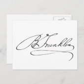 Ben Franklin Signature Postkarte (Vorne/Hinten)