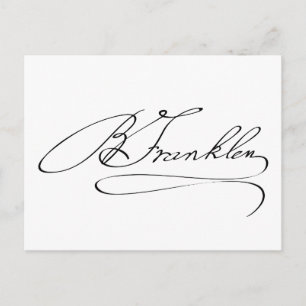 Ben Franklin Signature Postkarte
