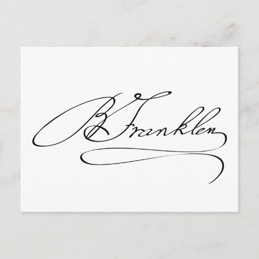 Ben Franklin Signature Postkarte (Vorderseite)
