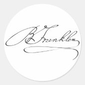 Ben Franklin Signature Runder Aufkleber (Vorderseite)