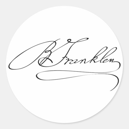 Ben Franklin Signature Runder Aufkleber (Vorderseite)