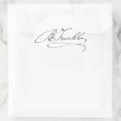 Ben Franklin Signature Runder Aufkleber (Tasche)