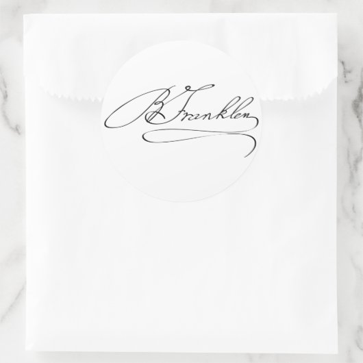 Ben Franklin Signature Runder Aufkleber (Tasche)