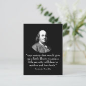 Ben Franklin und Quote Postkarte (Stehend Vorderseite)