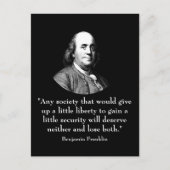Ben Franklin und Quote Postkarte (Vorderseite)