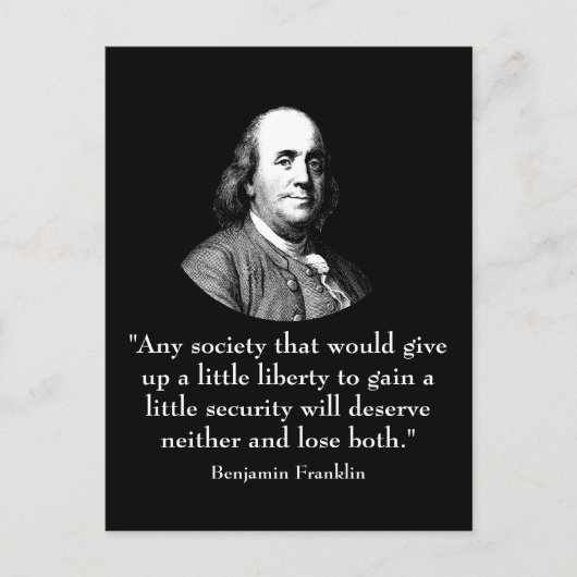 Ben Franklin und Quote Postkarte (Vorderseite)