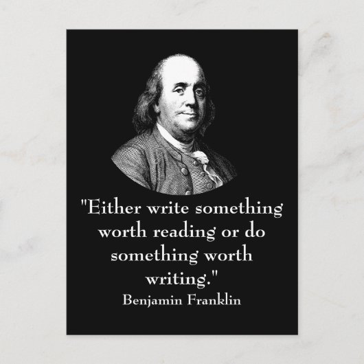 Ben Franklin und Quote Postkarte (Vorderseite)