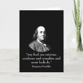Ben Franklin und Zitat Karte (Vorderseite)