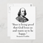 Ben Franklin und Zitat Postkarte (Vorne/Hinten)