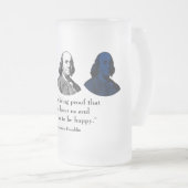 Ben Franklin und Zitat -- Rot, weiß und Blau Mattglas Bierglas (VorderseiteRechts)