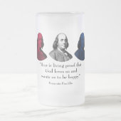 Ben Franklin und Zitat -- Rot, weiß und Blau Mattglas Bierglas (Mittel)