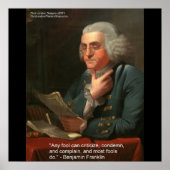 Ben Franklin Wisdom Zitat "Any Fool Poster Prints (Vorne)
