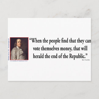 Ben Franklin zur Demokratie Postkarte