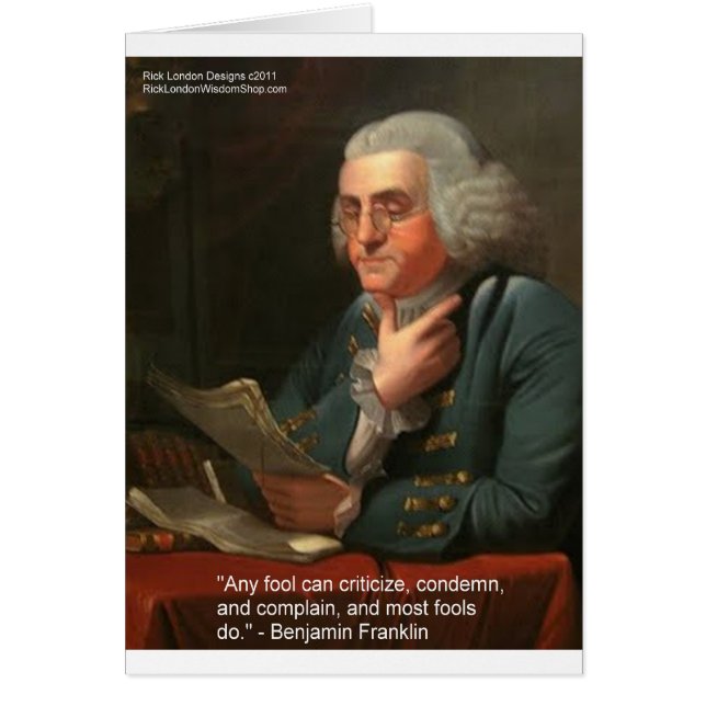 Ben Frankling Wisdom Zitat "Any fool Geschenke & C (Vorne)