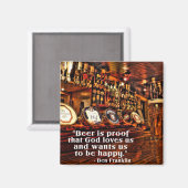 Ben Franklins berühmtes Bier-Zitat Magnet (Vorderseite/Rückseite)