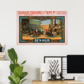 Ben-Hur in Chicagos Illinois-Theaterposter Poster (Heimbüro)