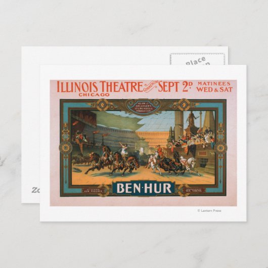 Ben-Hur in Chicagos Illinois-Theaterposter Postkarte (Vorne/Hinten)
