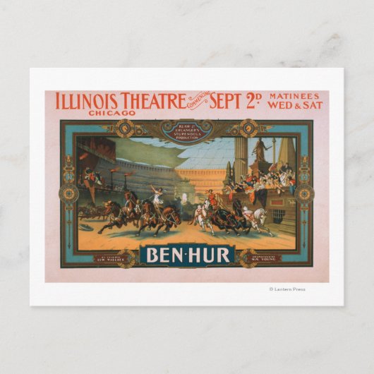 Ben-Hur in Chicagos Illinois-Theaterposter Postkarte (Vorderseite)