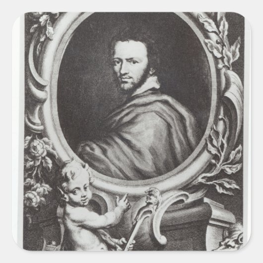 Ben Jonson English playwright Quadratischer Aufkleber (Vorderseite)