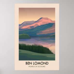 Ben Lomond Munros von Schottland Reiseplakat Poster