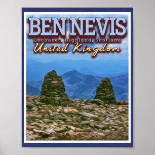 BEN NEVIS MOUNTAIN - FORT WILLIAM - SCOTLAND Verei Poster