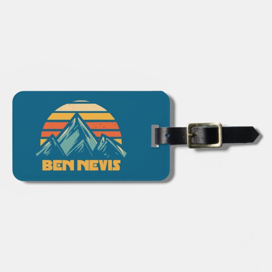 Ben Nevis Retro Turquoise Gepäckanhänger (Vorderseite horizontal)