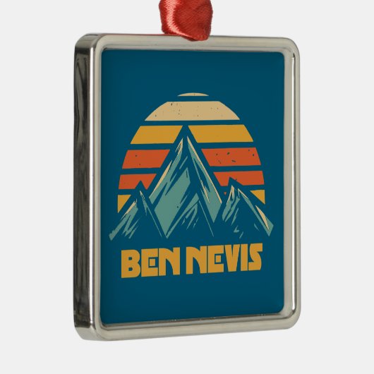 Ben Nevis Retro Turquoise Ornament Aus Metall (Rechts)