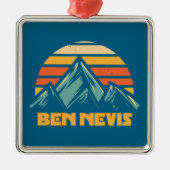 Ben Nevis Retro Turquoise Ornament Aus Metall (Vorne)