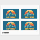 Ben Nevis Retro Turquoise Rechteckiger Aufkleber (Blatt)
