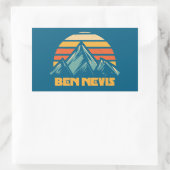 Ben Nevis Retro Turquoise Rechteckiger Aufkleber (Tasche)