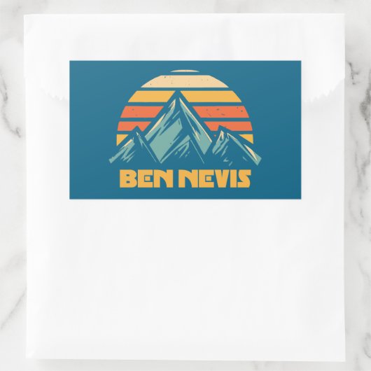 Ben Nevis Retro Turquoise Rechteckiger Aufkleber (Tasche)