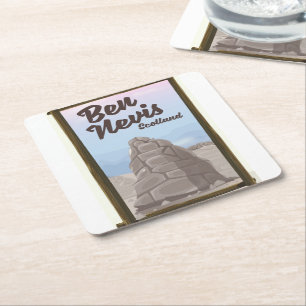 Ben Nevis Scotland Reiseplakat Rechteckiger Pappuntersetzer