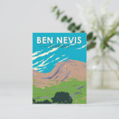 Ben Nevis Scotland Travel Art Vintag Postkarte (Stehend Vorderseite)