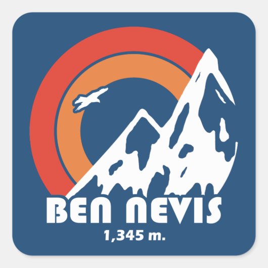 Ben Nevis Sun Eagle Quadratischer Aufkleber (Vorderseite)