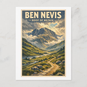 Ben Nevis, Vereinigtes Königreich, in klassischem Postkarte