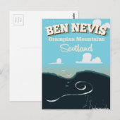 Ben Nevis Vintage Reiseplakat Postkarte (Vorne/Hinten)