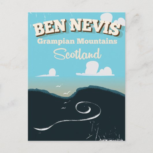 Ben Nevis Vintage Reiseplakat Postkarte (Vorderseite)