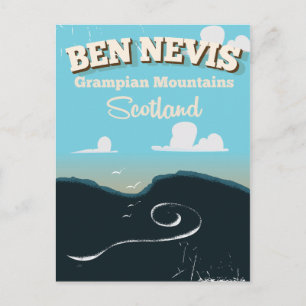 Ben Nevis Vintage-Reiseposter Postkarte