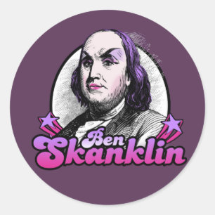 Ben Skanklin T-Shirt Runder Aufkleber