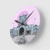 Ben Thanh Market Saigon Vietnam Illustration Runde Wanduhr (Winkel)