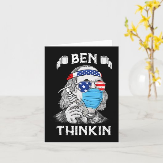 Ben Thinkin 4. Juli Fun Benjamin Franklin Patr Karte (Gelbe Blume)