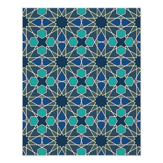 Ben Yusuf Madrasa Geometric Pattern 0-0-7 Fotodruck (Vorne)