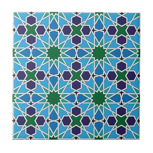 Ben Yusuf Madrasa Geometric Patterrn 10 Fliese (Vorderseite)